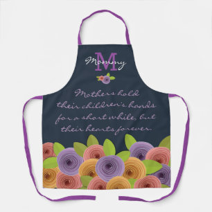 Farbenfrohe Blumenmutter Tagesangebot mit Monogram Schürze
