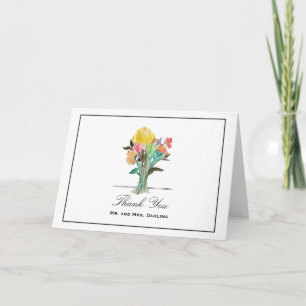 Farbenfrohe Blumenstraußkarte Dankeskarte