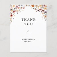 Farbenfrohe Blumenzehen Vielen Dank, Postkarte