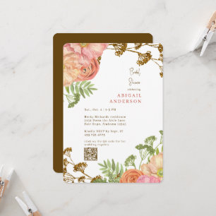 Farbenfrohe Blumige Runde Bridal Shower  Einladung