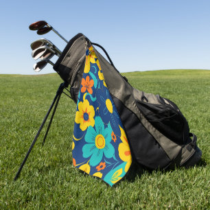Farbenfrohe, blutdrucksenkende Blume im Dopamin-St Golfhandtuch