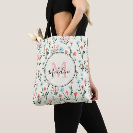 Farbenfrohe Blüte Elfenbein Weiß Elegant Rosa Mono Tasche