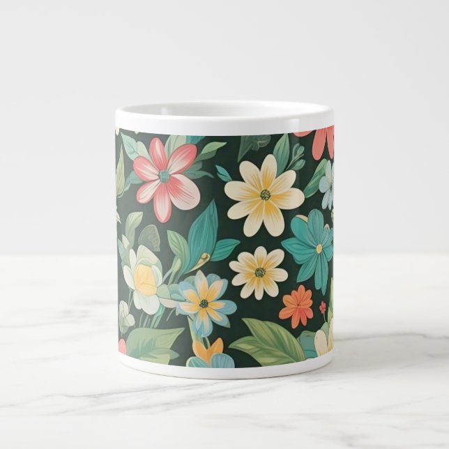 Farbenfrohe Blüte/Frühling Jumbo-Tasse (Vorderseite)