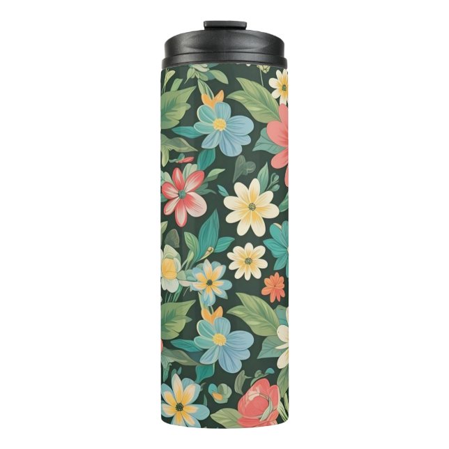 Farbenfrohe Blüte/Frühling Thermosbecher (Vorderseite)