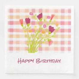 Farbenfrohe Blüte mit Pinseln Serviette