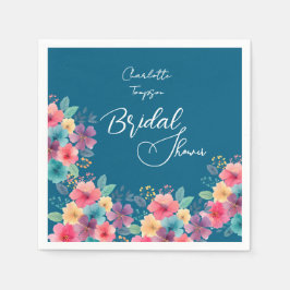 Farbenfrohe Blüten Bridal Bash Serviette