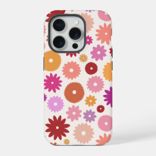 Farbenfrohe Blüten großes Muster iPhone 15 Pro Hülle