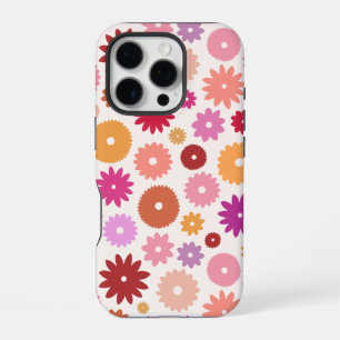 Farbenfrohe Blüten großes Muster iPhone 16 Pro Hülle