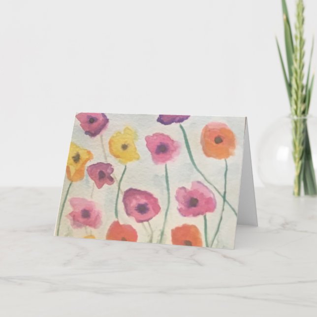 Farbenfrohe Blüten Grußkarte 2 Karte (Vorderseite)