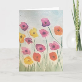 Farbenfrohe Blüten Grußkarte 3 Karte