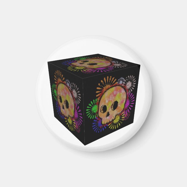 Farbenfrohe Blütenbursche Wasserfarbenkwürfel Magnet (Vorne)