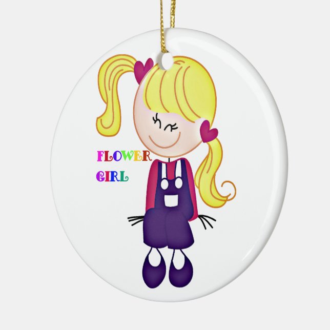 Farbenfrohe Blütenmädchen Keramik Ornament (Links)
