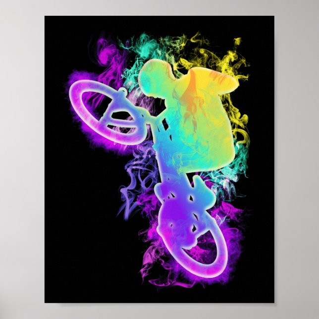 Farbenfrohe BMX Bike Boys Girls Bicycle Poster (Vorne)