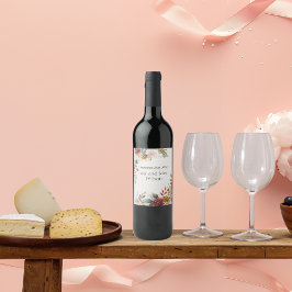 Farbenfrohe Bohemische Blumenweinmarken Weinetikett