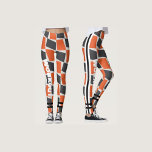 Farbenfrohe boho abstrakt l Orange Black l Workout Leggings<br><div class="desc">Grafisches abstraktes Muster,  orange,  marineblau und weiß. Ein auffälliges Design mit großem Text zum Training.</div>