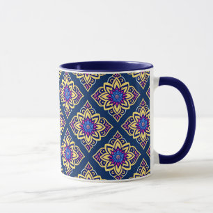 Farbenfrohe Boho Chic Geometric Muster Tasse