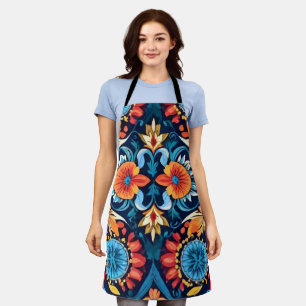 Farbenfrohe Boho Floral Elegante: Vibrant Mandala Schürze