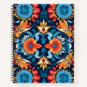 Farbenfrohe Boho-Floral-Eleganz: Vibrantes Mandala Notizbuch
