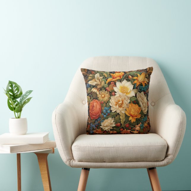 Farbenfrohe boho florale Blume Kissen (Stuhl )