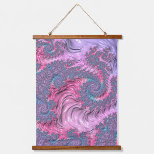 Farbenfrohe Boho Hippie Groovy Trippy Pastell Frak Wandteppich Mit Holzrahmen