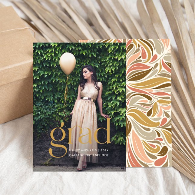 Farbenfrohe Boho Muster Foto Abschluss Einladung (Von Creator hochgeladen)