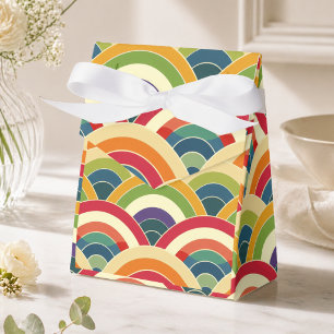 Farbenfrohe Boho-Regenbogen Geschenkschachtel