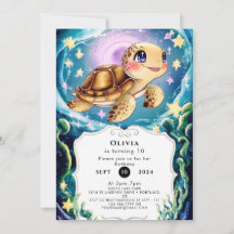 Farbenfrohe Boho Unterwasserschildkröte Geburtstag
