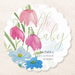 Farbenfrohe Boho Wasserfarbe Frühlingsblüte Untersetzer