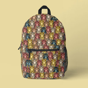 Farbenfrohe Boho Woodland Owl Muster Bedruckter Rucksack
