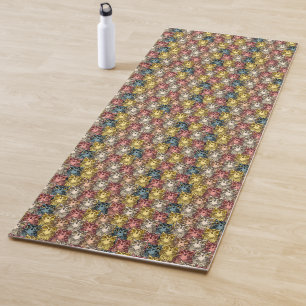 Farbenfrohe Boho Woodland Owl Muster Yogamatte