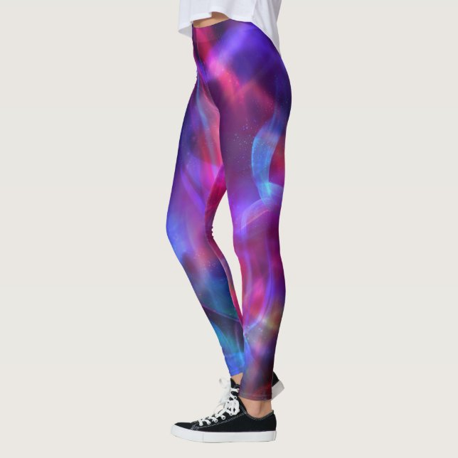 Farbenfrohe Bokeh-Lichtmuster Leggings (Links)