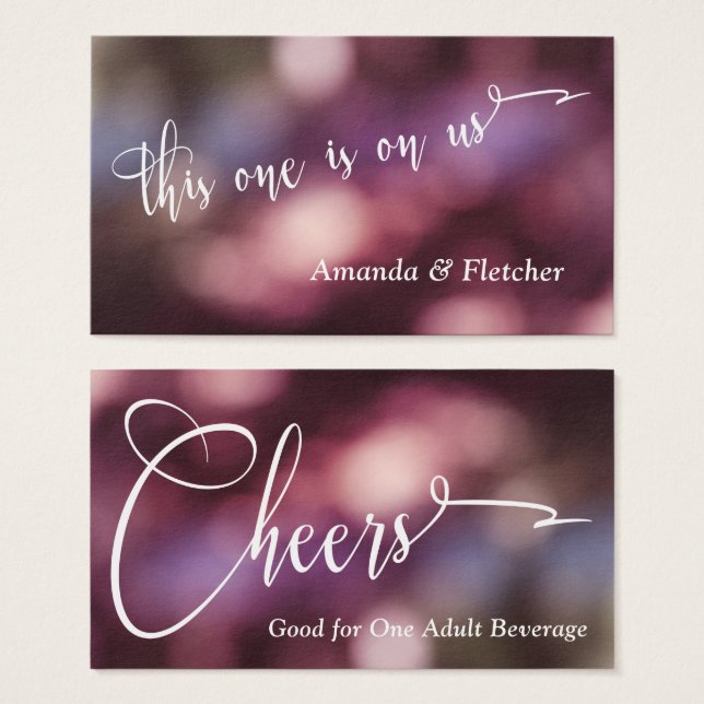 Farbenfrohe Bokeh & Typografy Drinks (Vorne & Hinten)