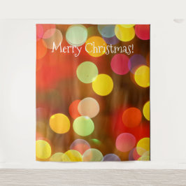 Farbenfrohe Bokeh Weihnachts-Foto Stand Hintergrun Wandteppich