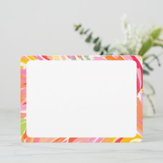 Farbenfrohe Border Stationery | Moderne Note Card Einladung