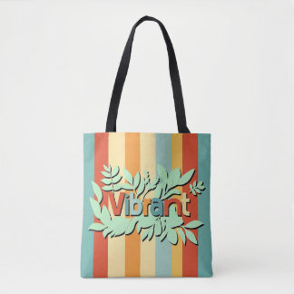 Farbenfrohe botanisch lebendige Textgestaltung Tasche