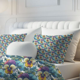 Farbenfrohe Botanische Frühlingsmuster Blume Kissenbezug