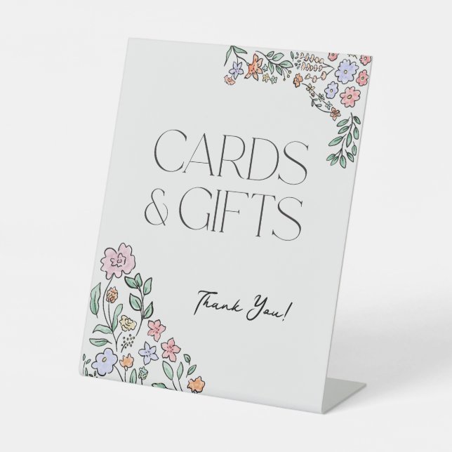 Farbenfrohe botanische Karten und Geschenke Fußbod Sockelschild (Vorderseite)