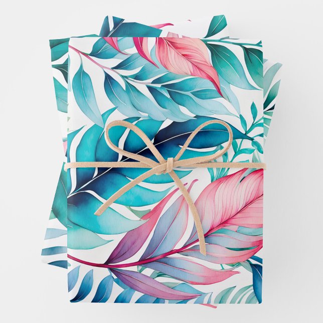 Farbenfrohe Botanische Kunstbekleidung Geschenkpapier Set (Von Creator hochgeladen)