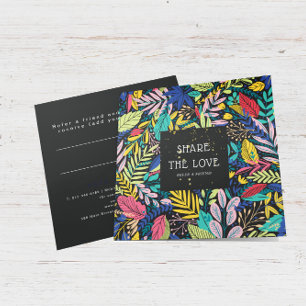 Farbenfrohe botanische Muster Gold Glitzer Referen Quadratische Visitenkarte
