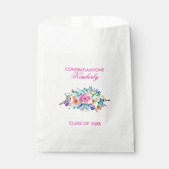 Farbenfrohe Bouquet - Abschlüsse Geschenktütchen (Vorderseite)
