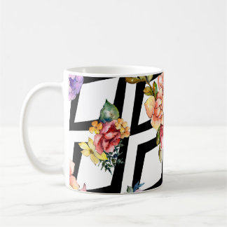 Farbenfrohe Bouquet-Blume. Floral botanisch Kaffeetasse