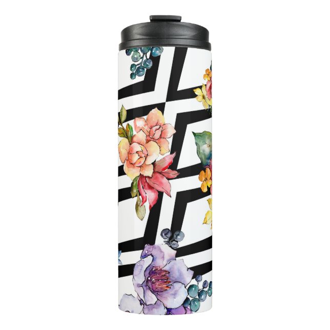 Farbenfrohe Bouquet-Blume. Floral botanisch Thermosbecher (Vorderseite)