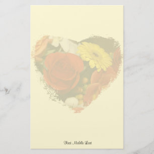 Farbenfrohe Bouquet Grunge Herzstück Hintergrund Briefpapier