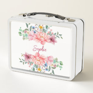 farbenfrohe Bouquet Metall Brotdose