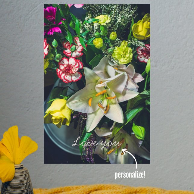 Farbenfrohe Bouquet mit Lilie Poster (Von Creator hochgeladen)