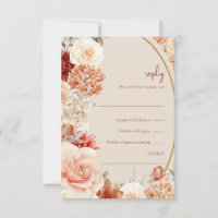Farbenfrohe Bouquet Terracotta Rosa Karte