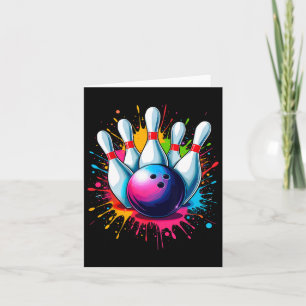 Farbenfrohe Bowling Art Karte