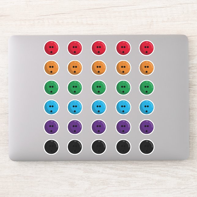 Farbenfrohe Bowling Balls-Aufkleber Aufkleber (Computer)