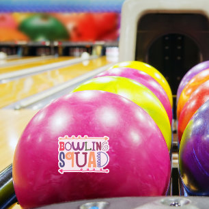 Farbenfrohe Bowling Squad Contour Custom Cut Aufkleber