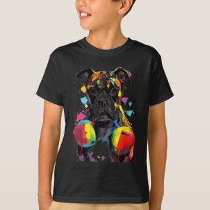 Farbenfrohe Boxer Hunde mit Boxhandschuhen Männer T-Shirt